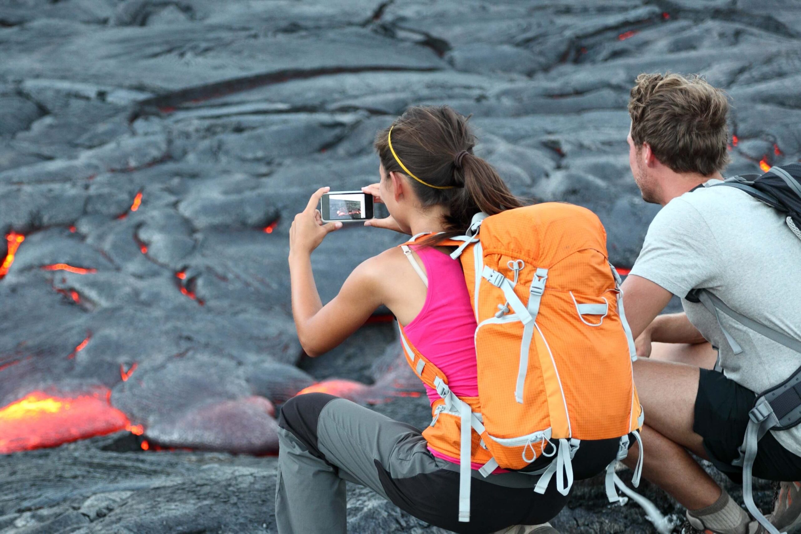 Two people on a Hawaii Volcano Tour.